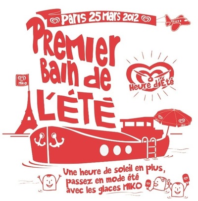 Avec les glaces Miko, l’été commence plus tôt !  100 baigneurs dans la Seine !