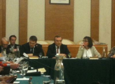 Conseil du 17e arrondissement le 12 mars 2012. Au premier plan de g. à d.: F.Courcelle, G.Boulard, H.Benessiano et B. Kuster - Photo : GB.