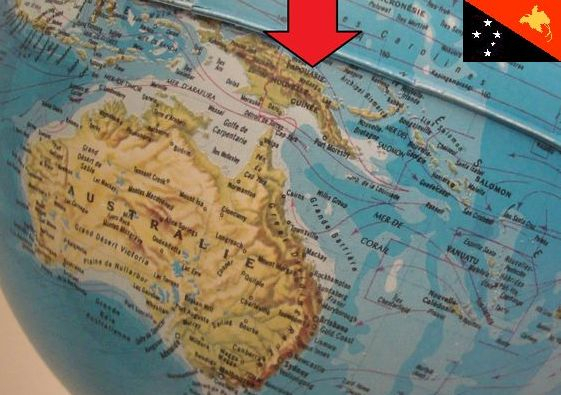 La Papouasie Nouvelle-Guinée et son drapeau.