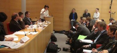 Catherine Jouanneau, représentante du candidat Jean-Luc Mélenchon - Photo : VD.