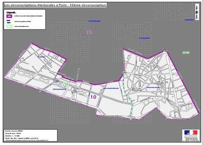 La 10e circonscription de Paris (c) Ministère de l'intérieur.