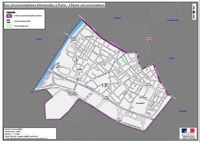 La 13e circonscription de Paris (c) Ministère de l'intérieur.
