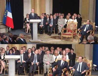 François Hollande et Bertrand Delanoë à l'Hôtel de Ville de Paris le 15 mai 2012 - Photo : VD.