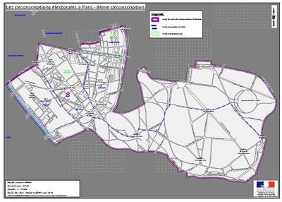 La 8e circonscription de Paris (c) Ministère de l'intérieur.