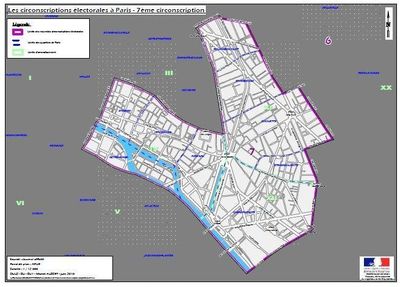 La 7e circonscription de Paris (c) Ministère de l'intérieur.