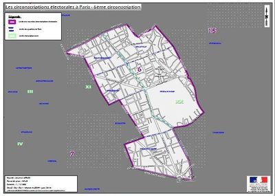 La 6e circonscription de Paris (c) Ministère de l'intérieur.