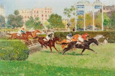 MALESPINA Grand Prix - Huile sur panneau 34 x 23 Vente à Lille le 3 juin 2012 lot 485 (c) Etude Mercier et Cie.