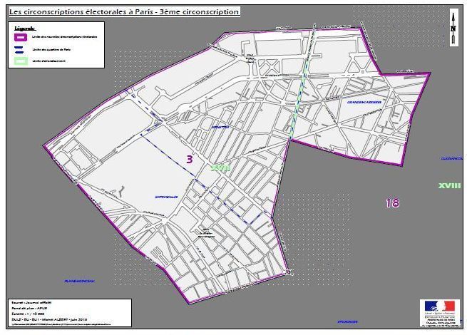 La 11e circonscription de Paris (c) Ministère de l'intérieur.