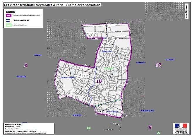 La 18e circonscription de Paris (c) Ministère de l'intérieur.