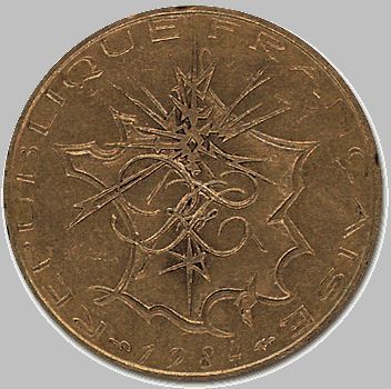 Pièce de 10 Francs Français, côté pile, par Georges Mathieu.