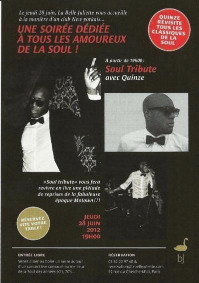 28 juin 2012 : Une soirée dédiée aux amoureux de la Soul 