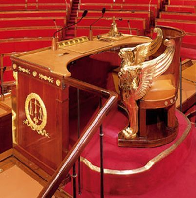 Le fauteuil du Président de l'Assemblée Nationale (c) Assemblée Nationale.
