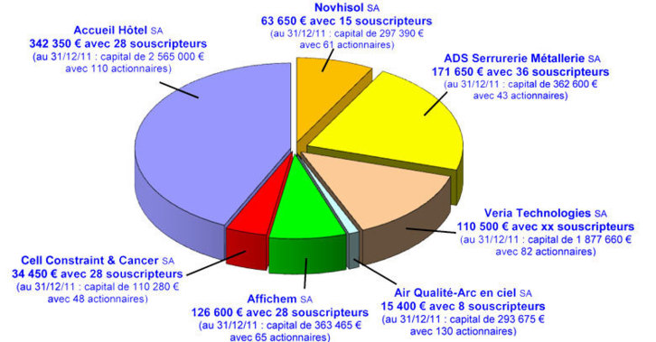 Capitaux collectés en 2011 (c) Association Love Money pour l'Emploi.