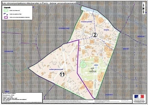La 2e circonscription dans le 6e arrondissement  (c) Ministère de l'Intérieur.