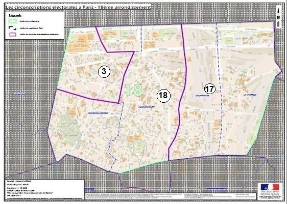 La 17e circonscription dans le 18e arrondissement (c) Ministère de l'Intérieur.
