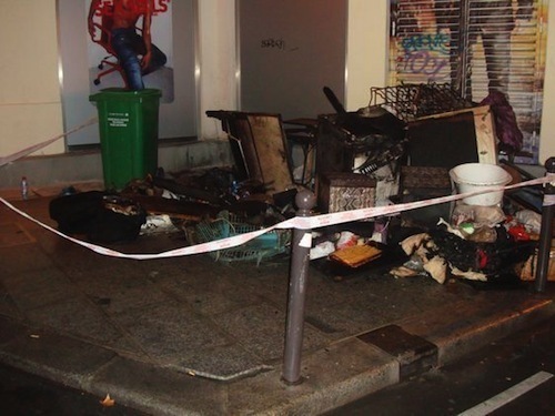 Ce qu'il reste de l'incendie du 19 rue Grégoire de Tours.