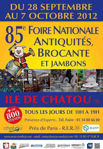 28 septembre - 7 octobre 2012 : Foire Nationale aux Antiquités à la Brocante et aux Jambons de Chatou