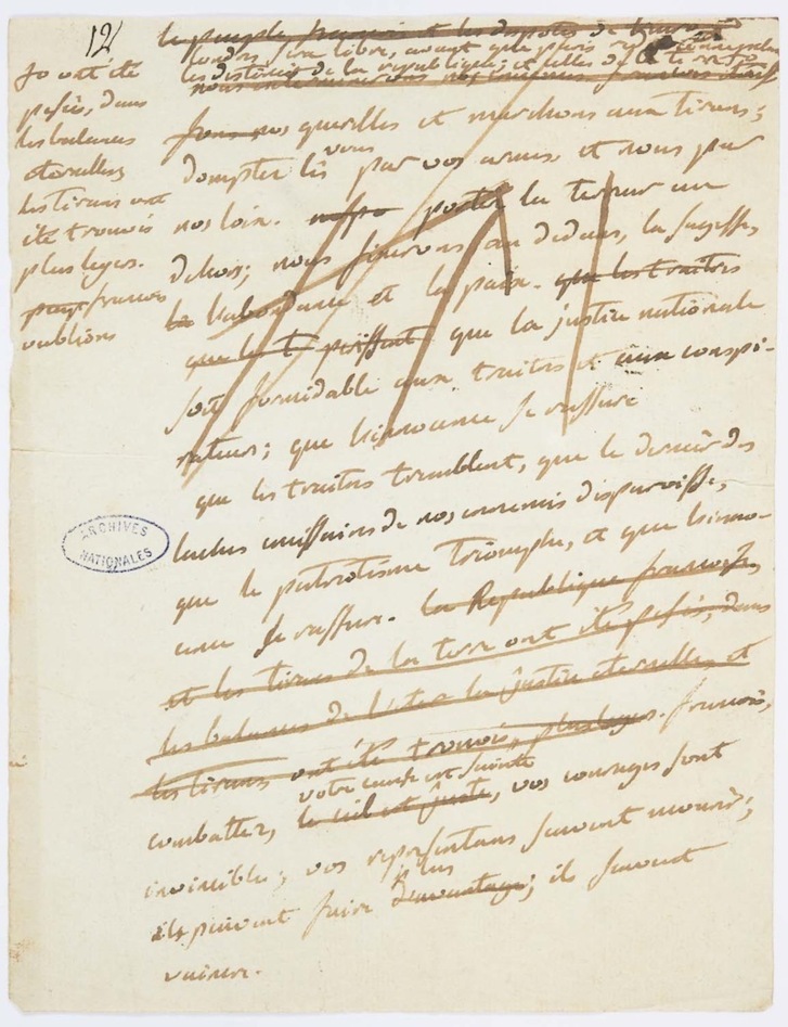 Rebondissement le 18 mai 2011 chez Sotheby's à Paris. Lors de la vente aux enchères de manuscrits inédits de Robespierre écrits entre 1792 et 1794, le marteau tombe, accompagné de la sentence "adjugé", pour un montant de 979.400 euros. L'adjudicataire se sent devenir le nouveau possesseur de ces manuscrits jusque là détenus par les descendants de Le Bas, ami de Robespierre, lorsque l'Etat français exerce son droit de préemption, puis décide de les acquérir.