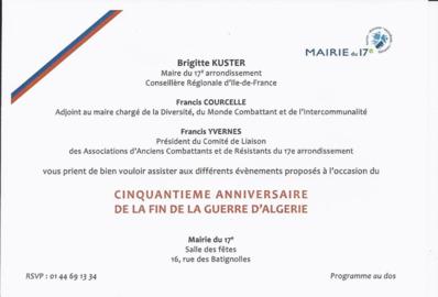 10 novembre 2012 : Table ronde autour du 50e anniversaire de la fin de la guerre d'Algérie
