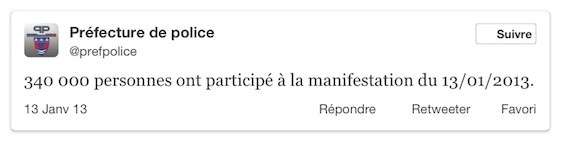 Twitter officiel de la préfecture de police.