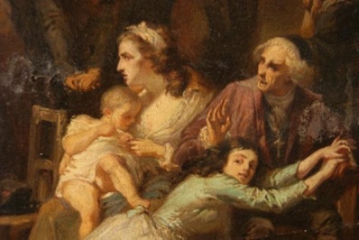 Lot 51 détail Charles Müller - L'héroïne d'André Chénier "la jeune captive"dans les bras d'un évêque.