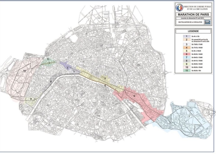 Neutralisation de la circulation pendant le Marathon de Paris (c) Préfecture de Paris.