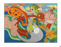 Peter Saul, San Francisco no.2, 1966, fluorescent oil on canvas, 120,5x161,5 cm, coll. MAC, Marseille © ADAGP Paris 2020, Photo Ville de Marseille, distribution RMN Paris, Benjamin Soligny / Raphaël Chipault