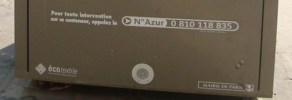 Mairie de Paris : les mentions des conteneurs.