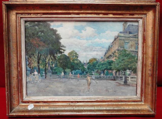 Lot 158 paire aquarelle fin XIXe éc fr Jardin du Luxembourg et Sénat © Maître Bernard Galateau.