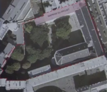 Vue aérienne de l'emprise des travaux © Extrait de la plaquette de présentation du chantier de la Maison Saint Louis - Diocèse des Armées.