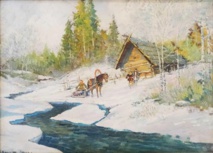Lot 180 - Paysage de neige au traineau par  K. Korovine © Etude E. Aubert.
