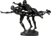 Lot 137 Alfred BOUCHER 1850-1934 Au but Épreuve en bronze à patine noire Fonte - Edition ancienne vers 1930 signée  A.Boucher et cachet fondeur Siot Paris - H. 44, Long 71, P. 36 cm. Estimation 10.000 - 15.000 € © Etude Tessier et Sarrou.