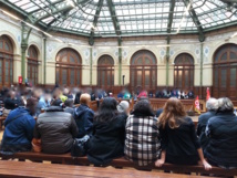 Assemblée générale des grévistes à la Bourse du Travail le 5 octobre 2015 © PT.