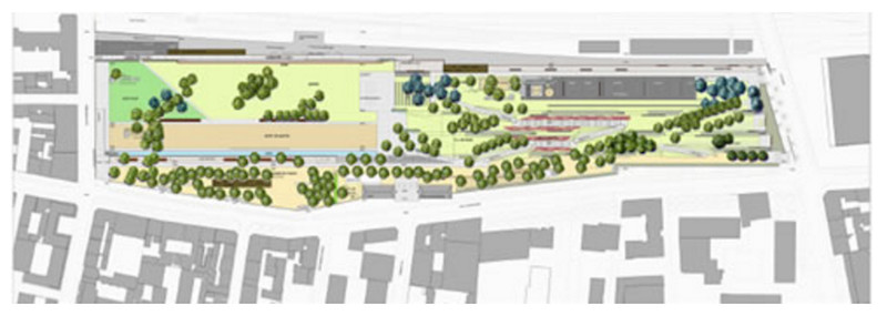 Maquette du projet du jardin d'Eole ouvert en 2007 © Michel Corajoud paysagiste mandataire.