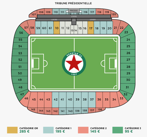 Le Red Star au Stade Jean Bouin dans le 16e arrondissement de Paris à partir du mois de septembre 2016 © Red Star