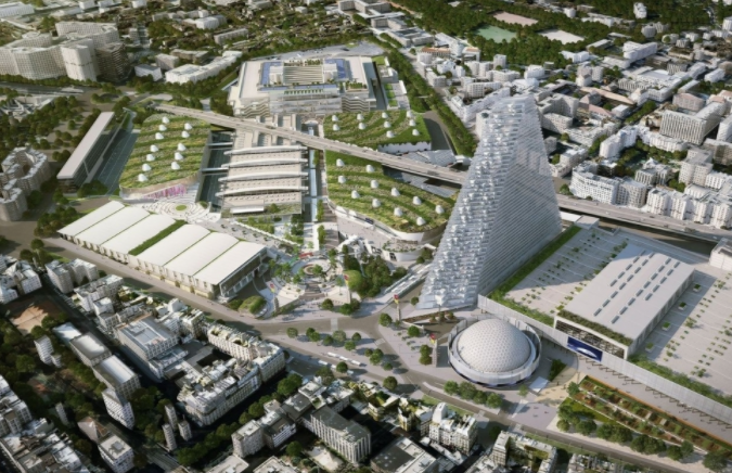 Projet de Tour Triangle de forme pyramidale Porte de Versailles © UNIBAIL - RODAMCO