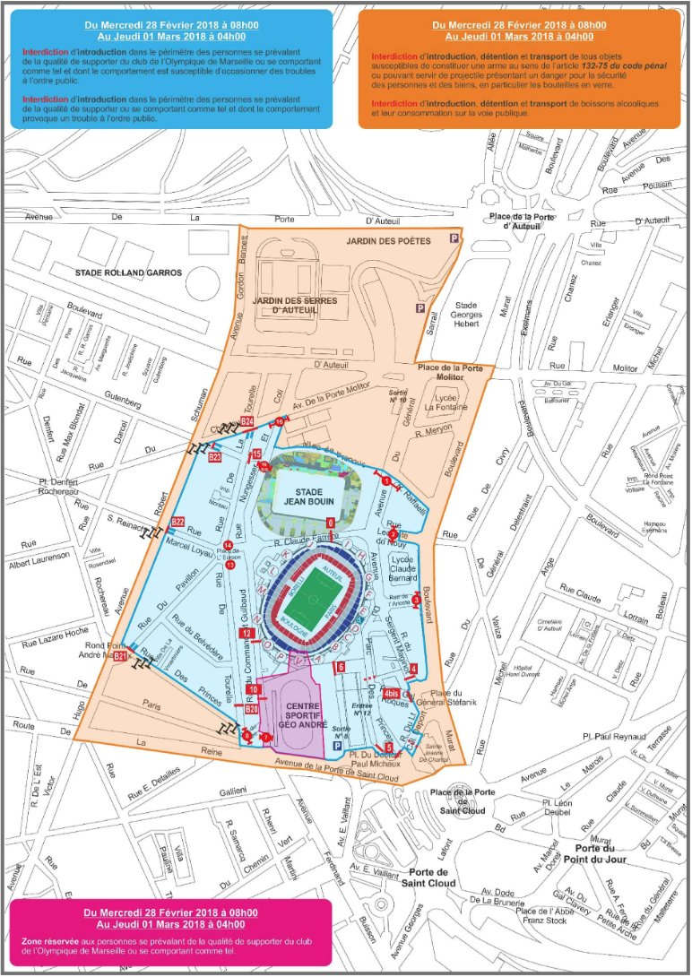 Le match PSG - OM sous haute sécurité © Préfecture de police de Paris.