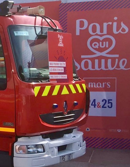 Opération Paris qui Sauve place de l'Hôtel de Ville de Paris les 24 et 25 mars 2018 © DR