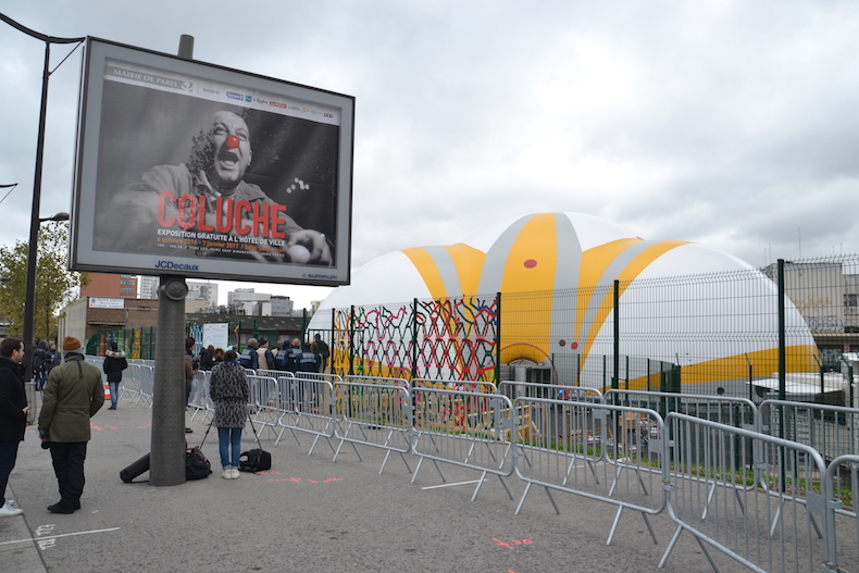 Inuaguration de la Bulle à la Porte de la Chapelle le 10 novembre 2016. Elle a fermé le 31 mars 2018. © VD / PT