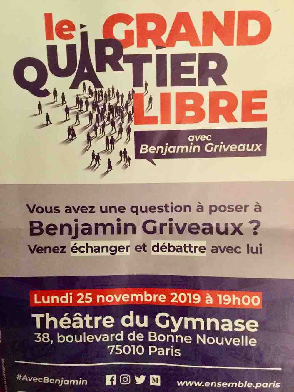 Le tract distribué lors de la brocante dans le 3e arrondissement le week-end précédent le meeting.
