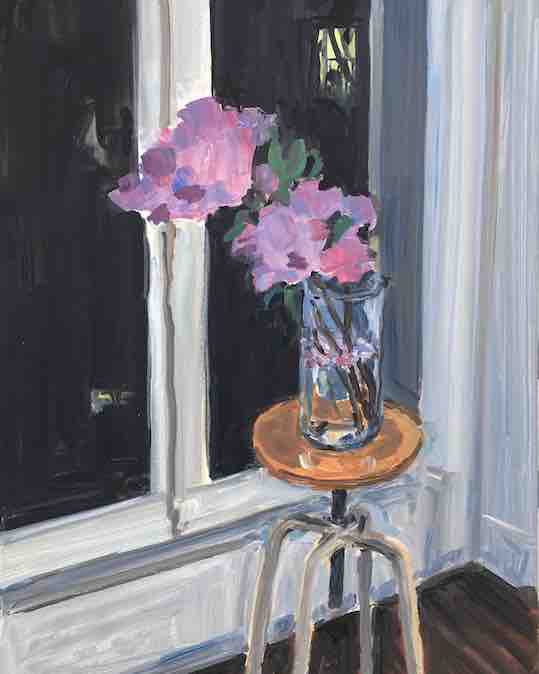 Jean-Philippe Delhomme, Nocturnal lilac, 2020, oil on canvas©Claire Dorn, courtesy Delhomme and Perrotin