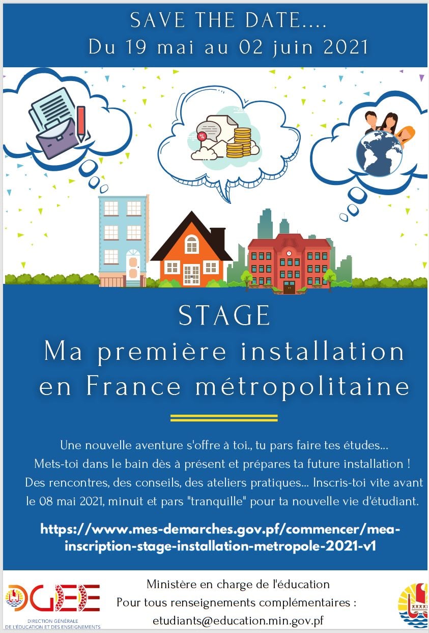 Appel au stage pour les futurs étudiants Tahitiens en France.