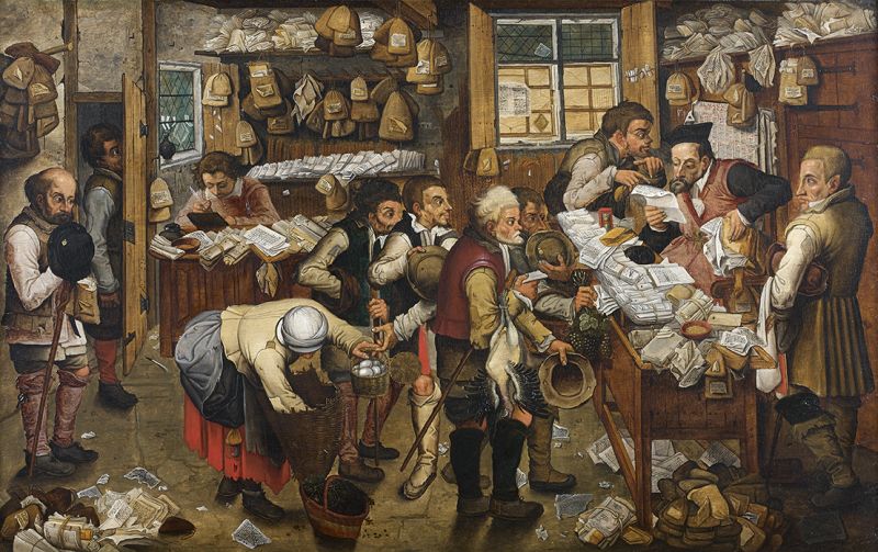 L’avocat de village , panneau  de 53 x 84,6 cm,  signé et daté en bas à gauche BRVEGHEL 1616 -  Estimation : 600.000 et 800.000 € Hôtel des Ventes de Monaco.