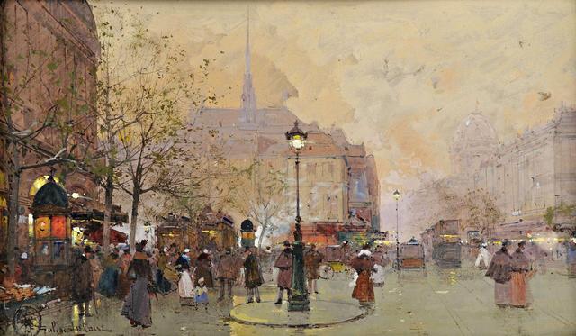 Galien Laloue Eugène (1854-1941) La Place Saint- Michel - Maître Etienne Laurent à Vichy.