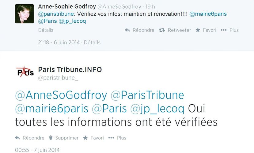 Anne-Sophie Godfroy-Genin publie une information erronée