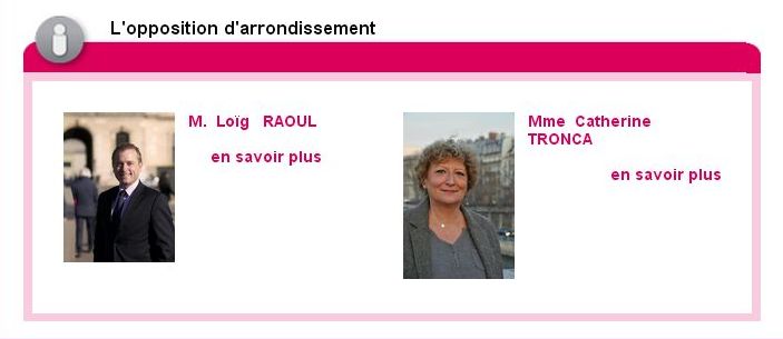 Mise à jour en cours de réalisation sur le site de la mairie du 1er - fiche des élus © Mairie du 1er arrondissement de Paris.