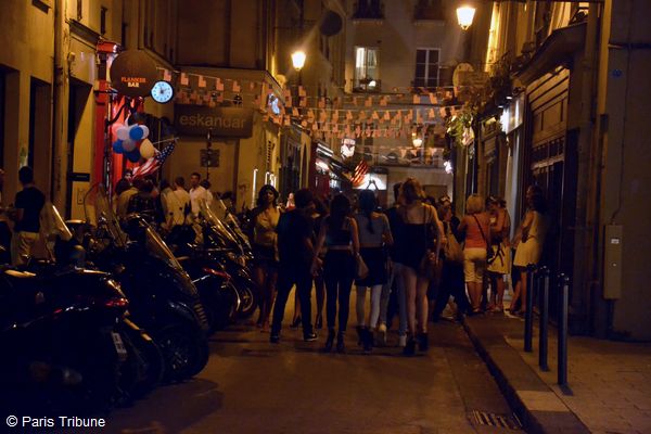 La rue Princesse aux couleurs des Etats-Unis le 4 juillet 2015 © VD.