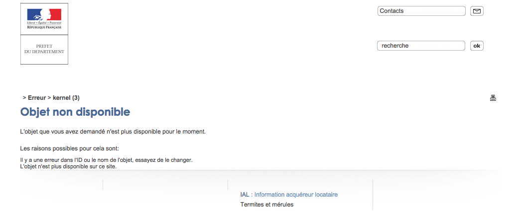 Capture d'écran de http://www.seine-saint-denis.gouv.fr/ le 21 septembre 2015 à 8h.