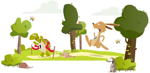 Le lièvre et la tortue © Ayamap - Fotolia.com