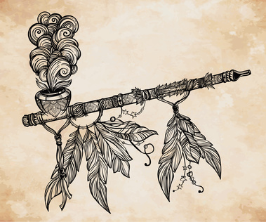 Calumet de la paix traditionnel indien © itskatjas - Fotolia.com